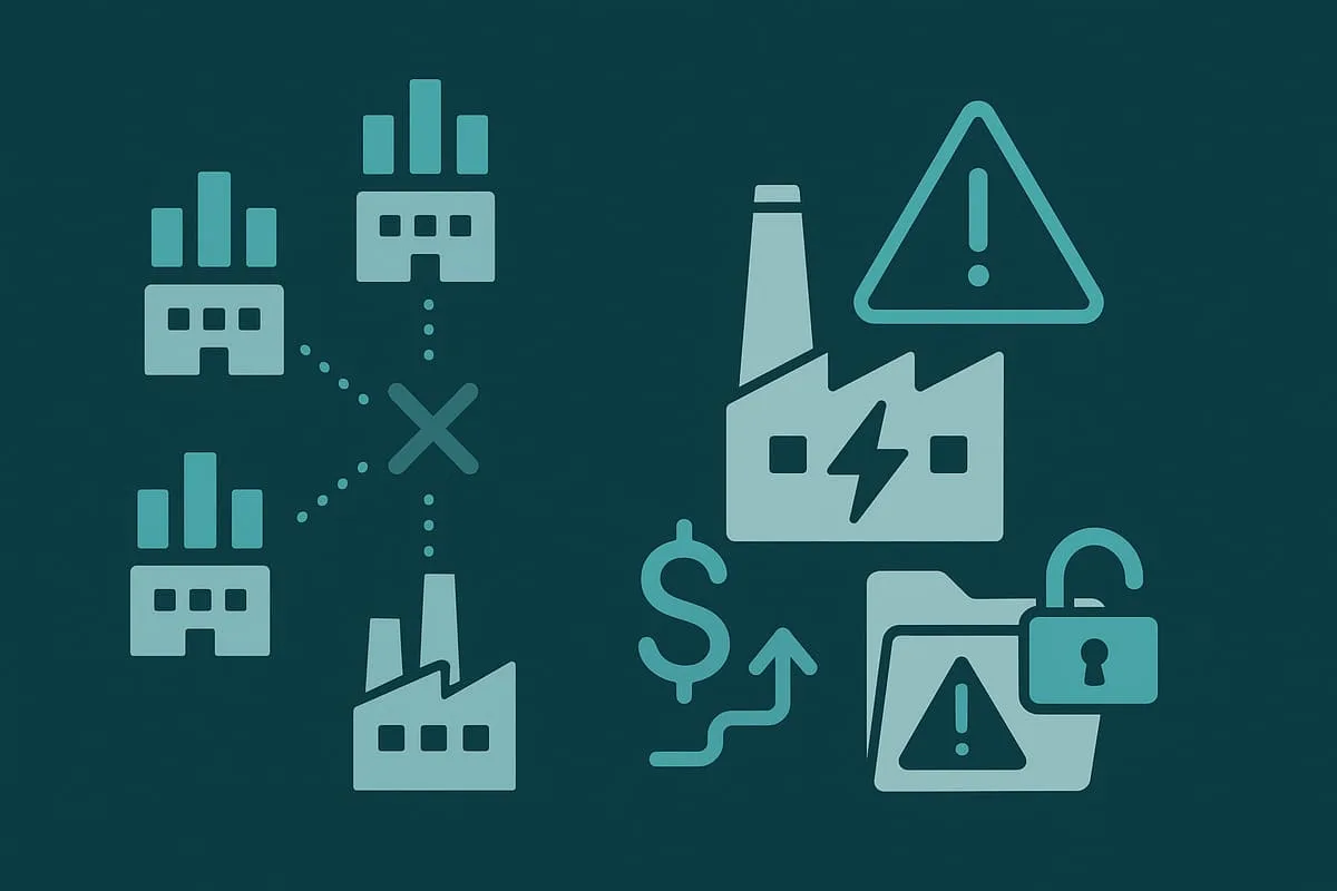 plantas industriales con datos de consumo dispersos sin conexión centralizada